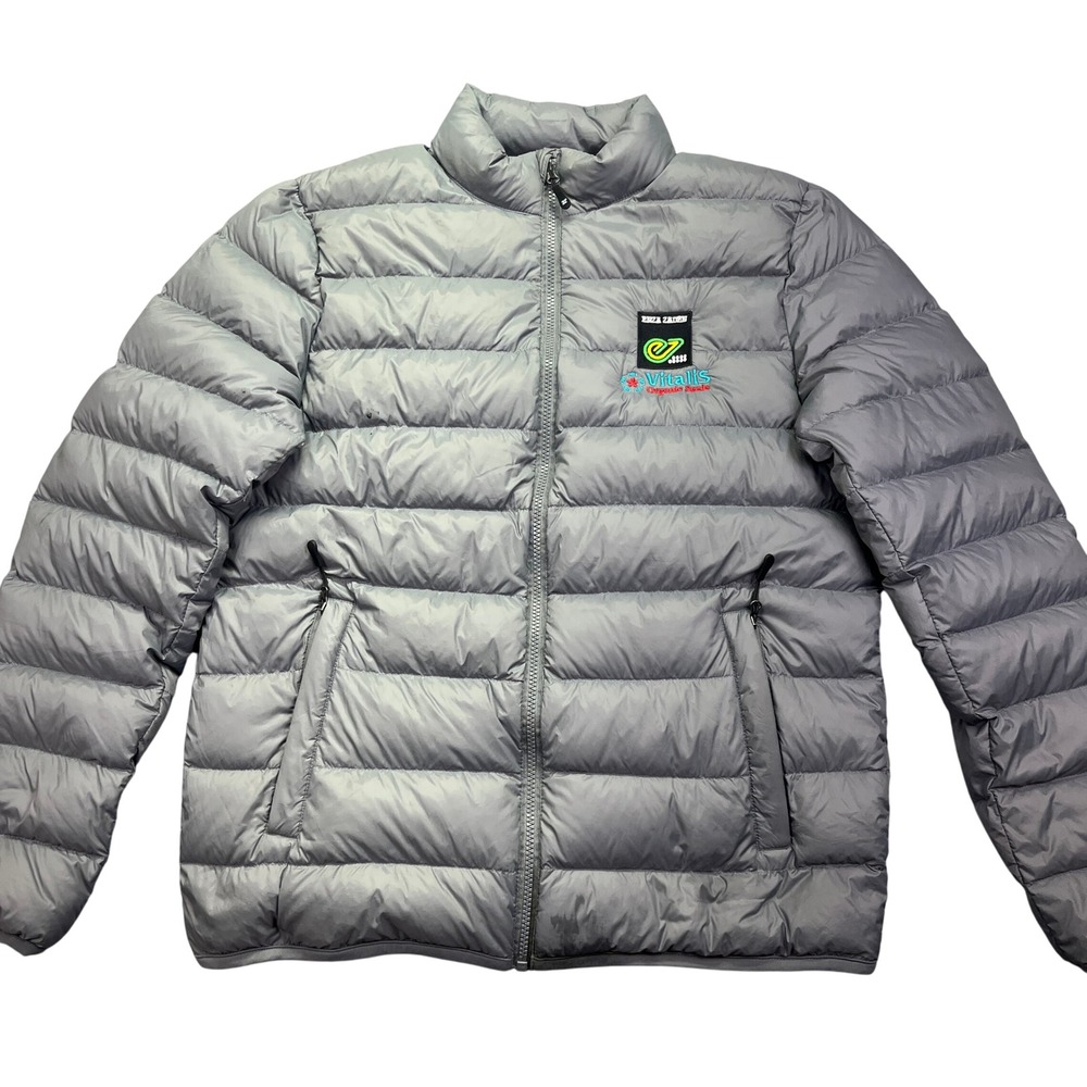 32 Degrees Heat Packable Puffer Jacket Lightweight Down Filled Gray M‎